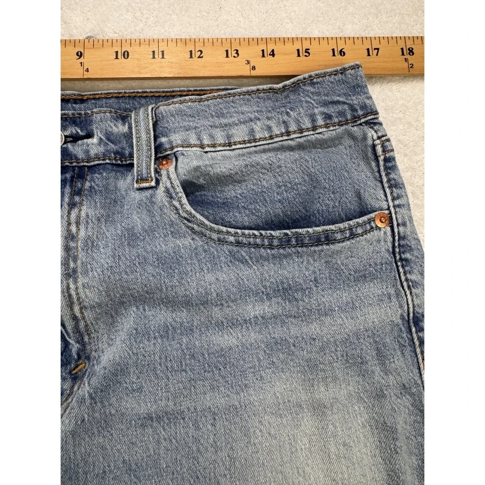 Levis 527 Jeans Men 33x34 Blue Slim Boot Distressed Denim Cowboy Western